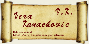 Vera Kanačković vizit kartica